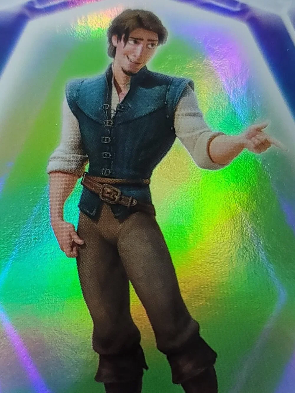 Flynn Rider Topps 2026 Disney Neon Holo Parallel Refractor Limited 126/199 - Picture 3 of 4
